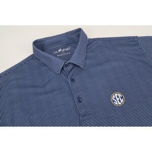 HL Sport Polo Shirt Mens XL Blue SEC South Eastern Conference Performance Checks